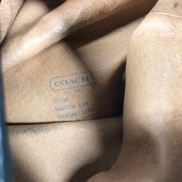 Coach Black & Gold Leather Knee High Martta Boot - Picture 8 of 15